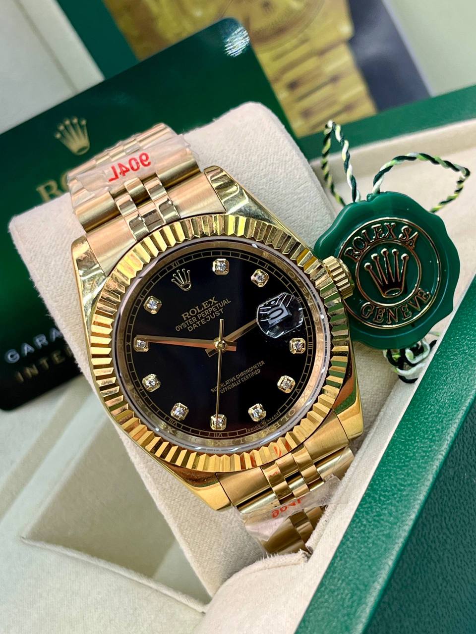 ROLEX DATEJUST GOLD BLACK DIAL